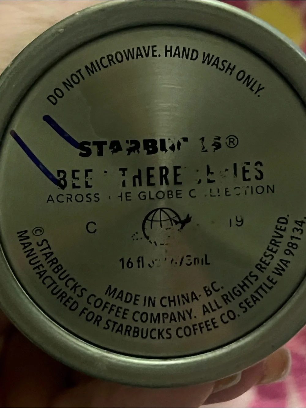 Starbucks Silver Stainless Travel Tumbler with Green Accents